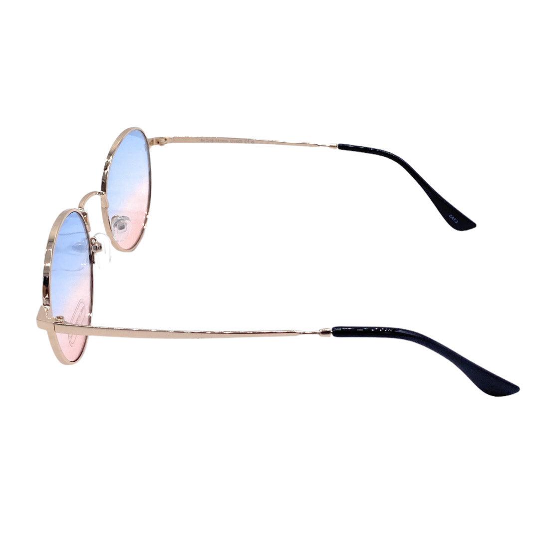 Empire Cove Classic Round Sunglasses Metal Frame Gradient Shades UV Protection-Gold/Black Yellow-