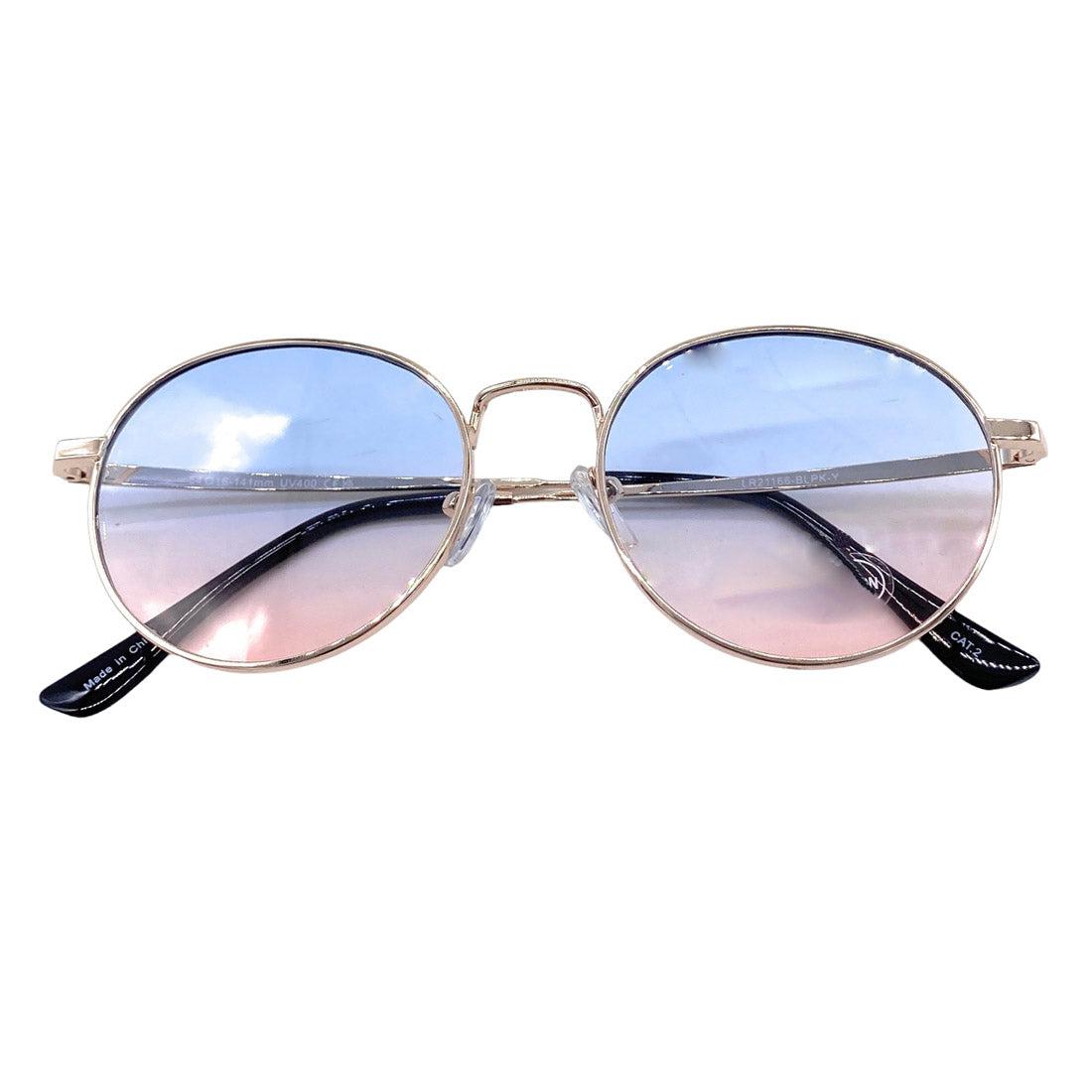 Empire Cove Classic Round Sunglasses Metal Frame Gradient Shades UV Protection-Gold/Black Yellow-