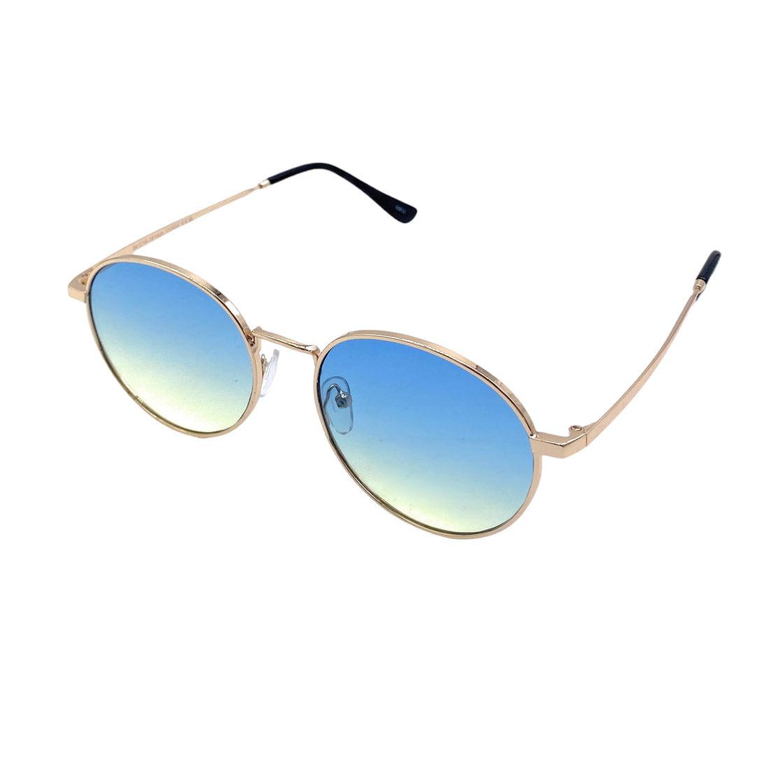 Empire Cove Classic Round Sunglasses Metal Frame Gradient Shades UV Protection-Gold/Black Yellow-