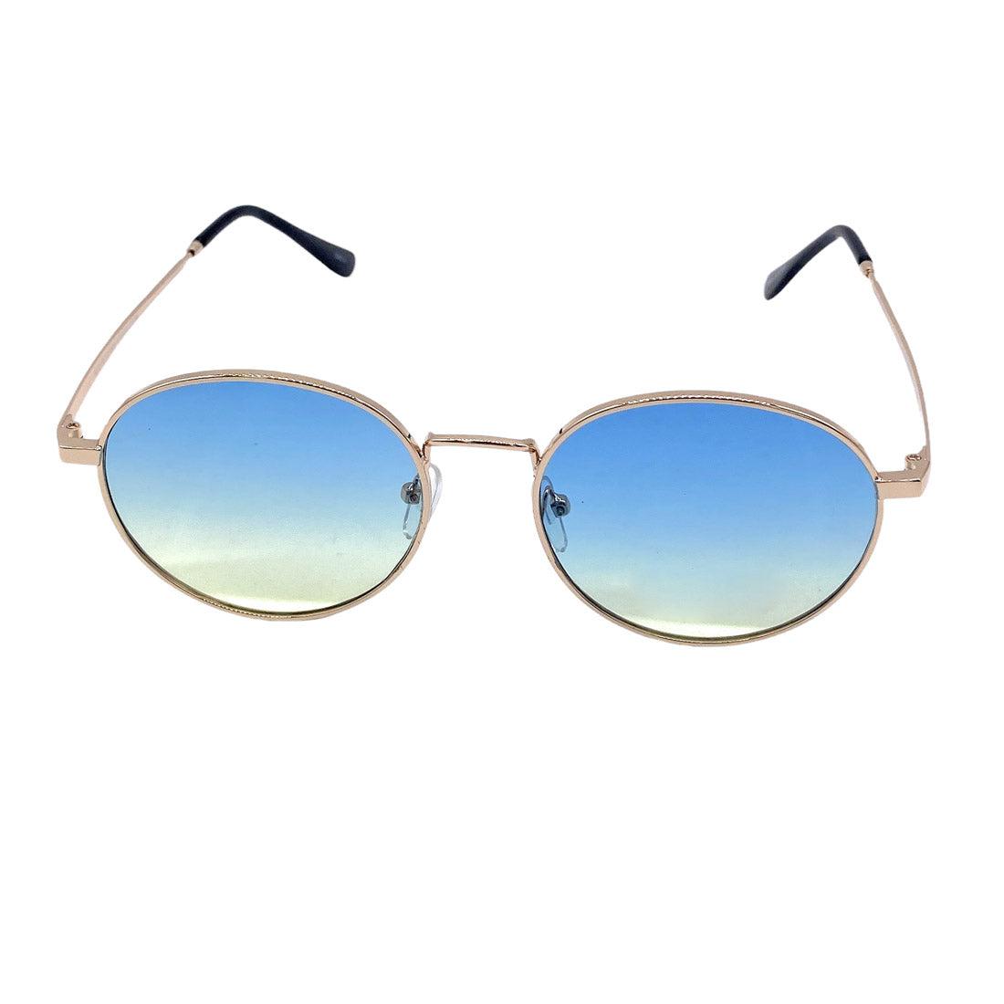 Empire Cove Classic Round Sunglasses Metal Frame Gradient Shades UV Protection-Gold/Black Yellow-