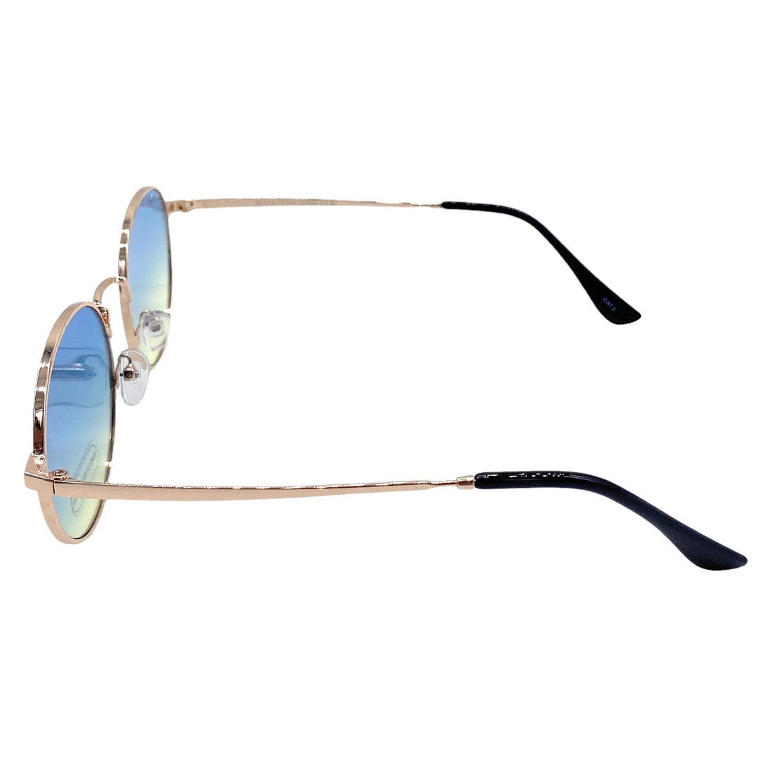 Empire Cove Classic Round Sunglasses Metal Frame Gradient Shades UV Protection-Gold/Black Yellow-