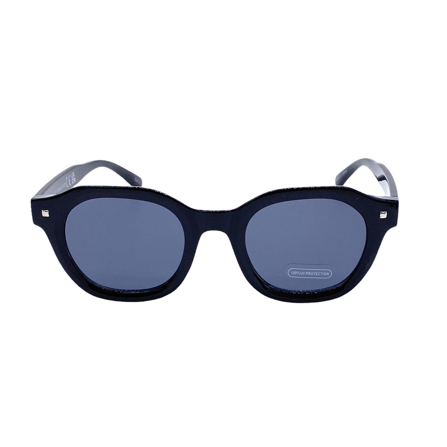 Empire Cove Round Polygon Sunglasses Retro Classic Vintage Shades Sunnies Driving-Black-