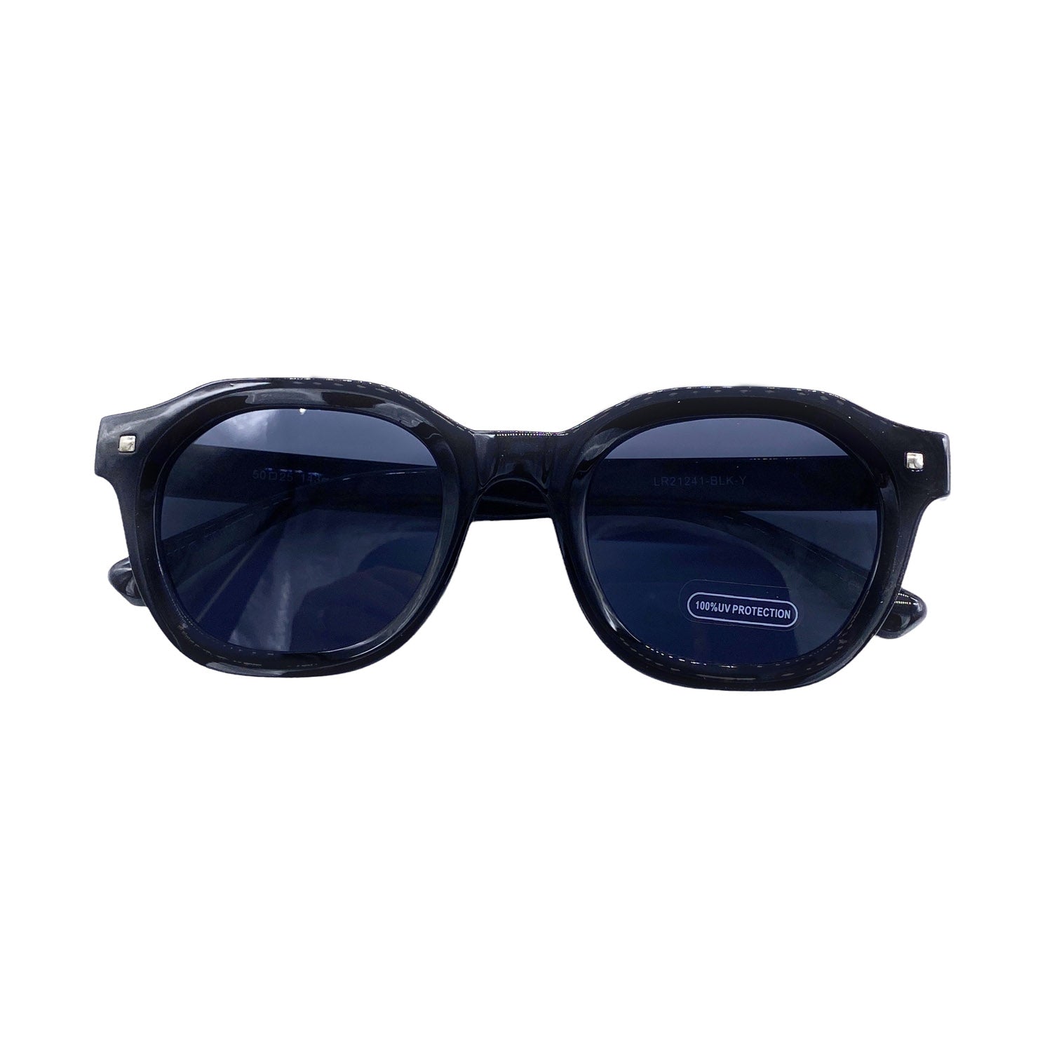 Empire Cove Round Polygon Sunglasses Retro Classic Vintage Shades Sunnies Driving-Black-