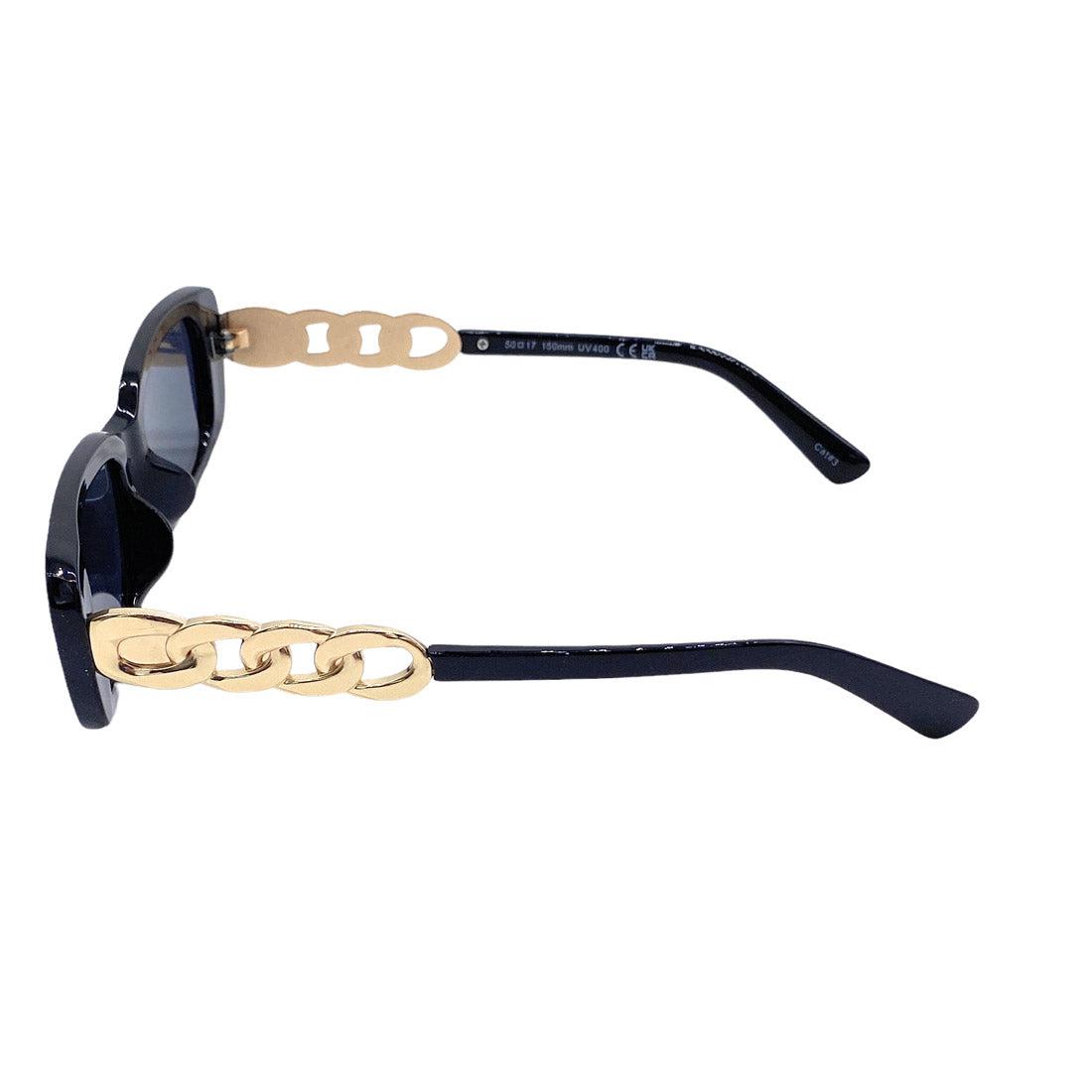 Empire Cove Rectangle Sunglasses Trendy Retro Narrow Square UV Protection Driving-Black-