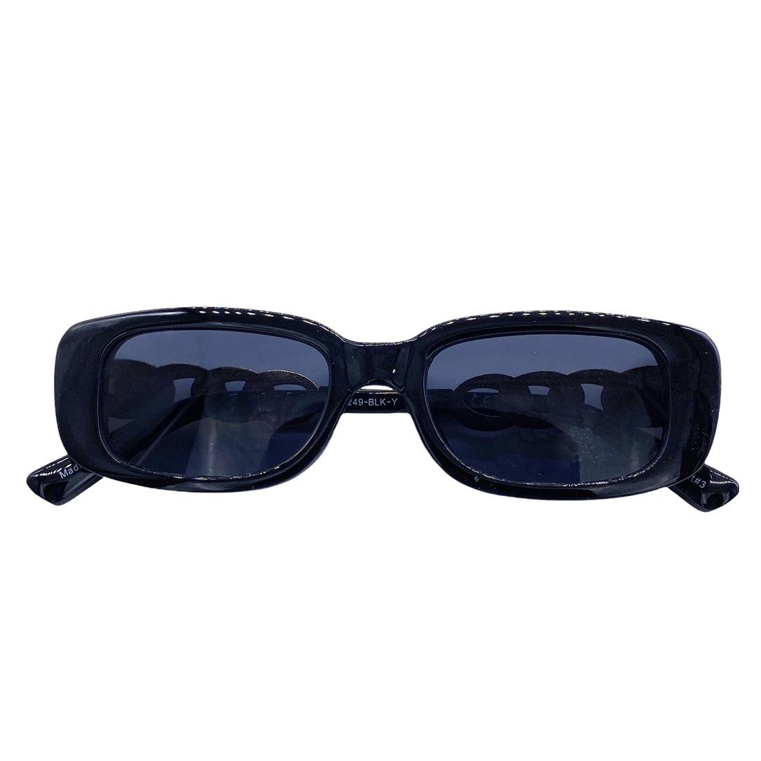Empire Cove Rectangle Sunglasses Trendy Retro Narrow Square UV Protection Driving-Black-