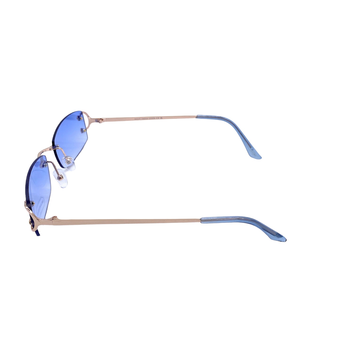 Empire Cove Rimless Sunglasses Gradient Rectangle Shades Frameless Retro Trendy-Blue-