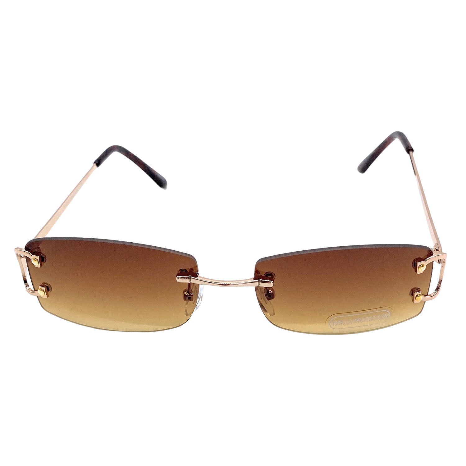 Empire Cove Rimless Sunglasses Gradient Rectangle Shades Frameless Retro Trendy-Blue-