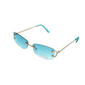 Empire Cove Rimless Sunglasses Gradient Rectangle Shades Frameless Retro Trendy-Green-