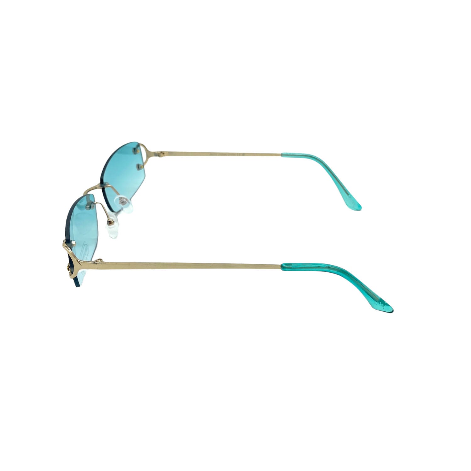 Empire Cove Rimless Sunglasses Gradient Rectangle Shades Frameless Retro Trendy-Blue-