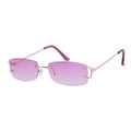 Empire Cove Rimless Sunglasses Gradient Rectangle Shades Frameless Retro Trendy-Purple-