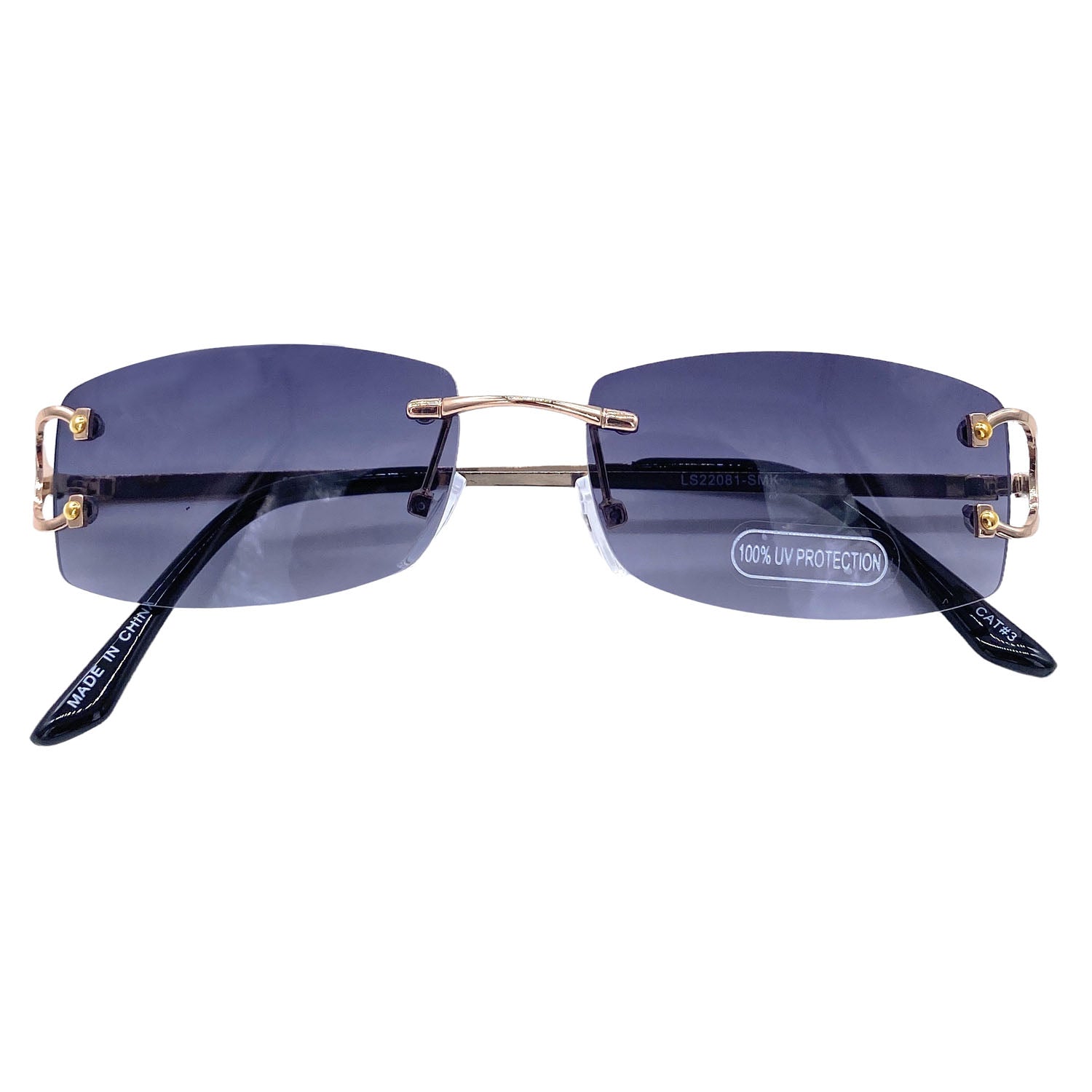 Empire Cove Rimless Sunglasses Gradient Rectangle Shades Frameless Retro Trendy-Blue-