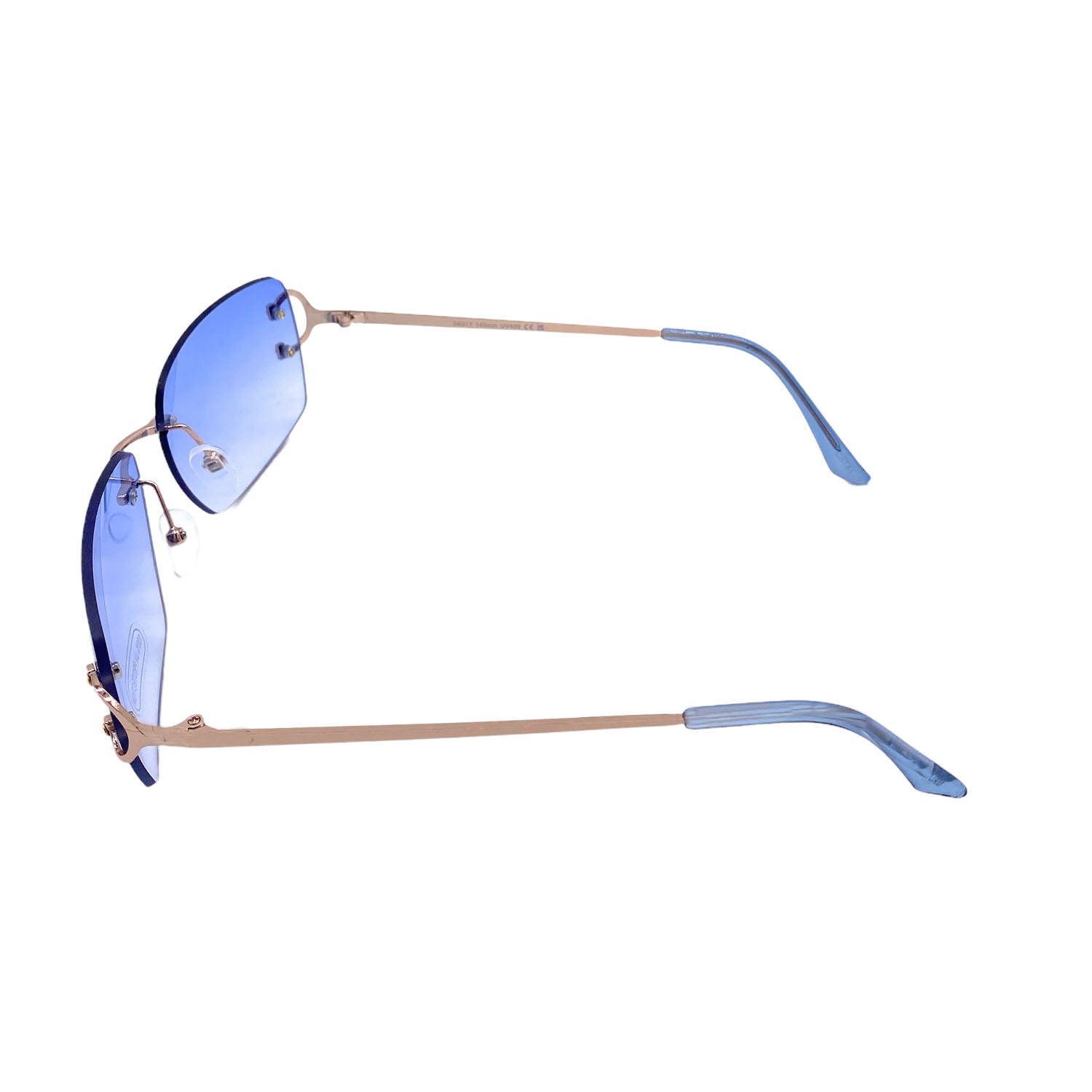 Empire Cove Rimless Sunglasses Gradient Square Retro Frameless UV Protection-Blue-