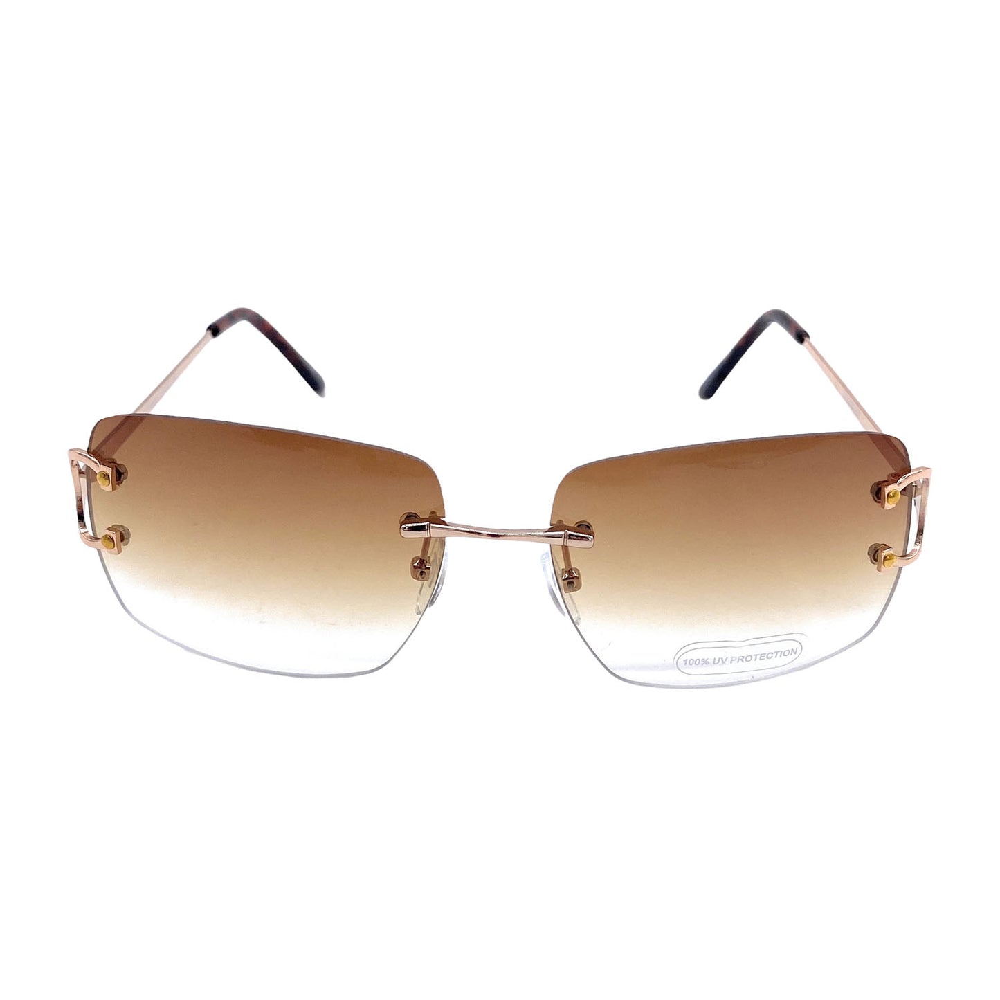 Empire Cove Rimless Sunglasses Gradient Square Retro Frameless UV Protection-Blue-
