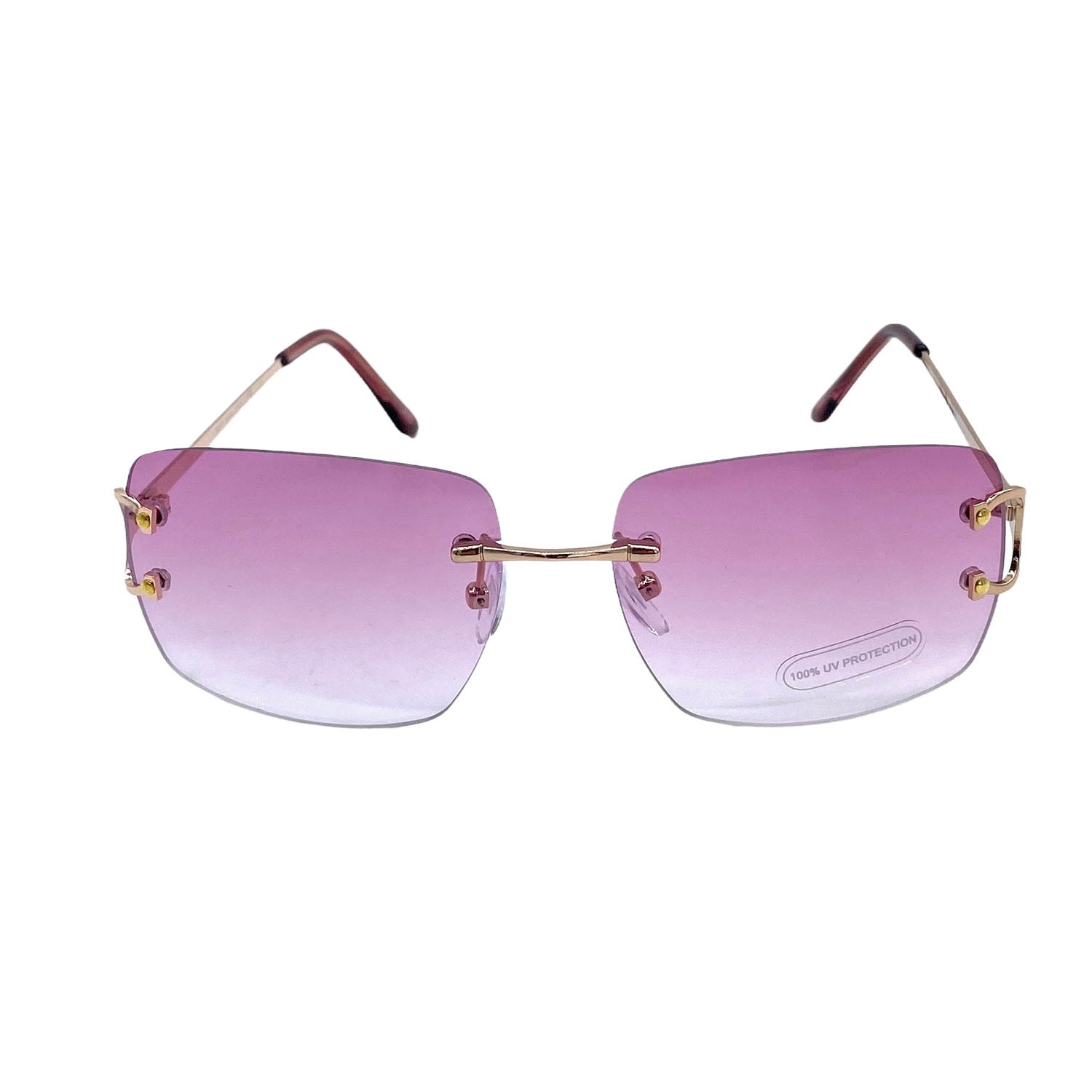 Empire Cove Rimless Sunglasses Gradient Square Retro Frameless UV Protection-Blue-