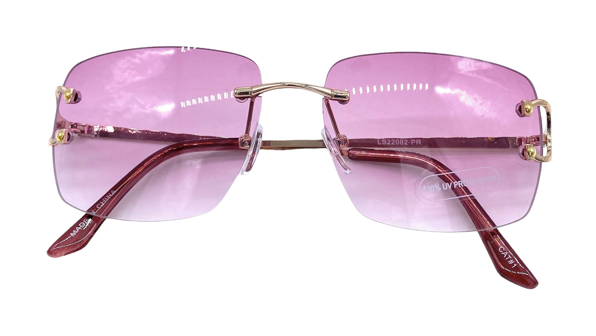 Empire Cove Rimless Sunglasses Gradient Square Retro Frameless UV Protection-Blue-