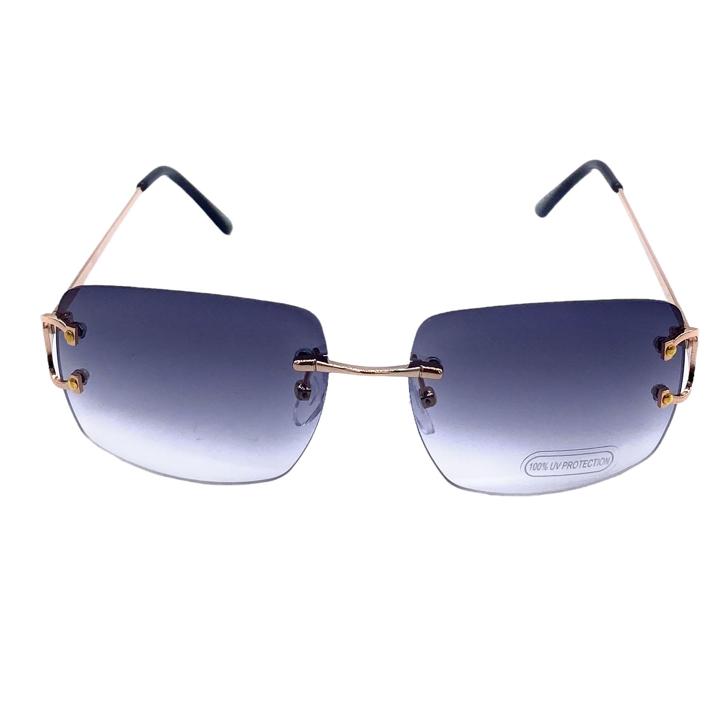 Empire Cove Rimless Sunglasses Gradient Square Retro Frameless UV Protection-Blue-