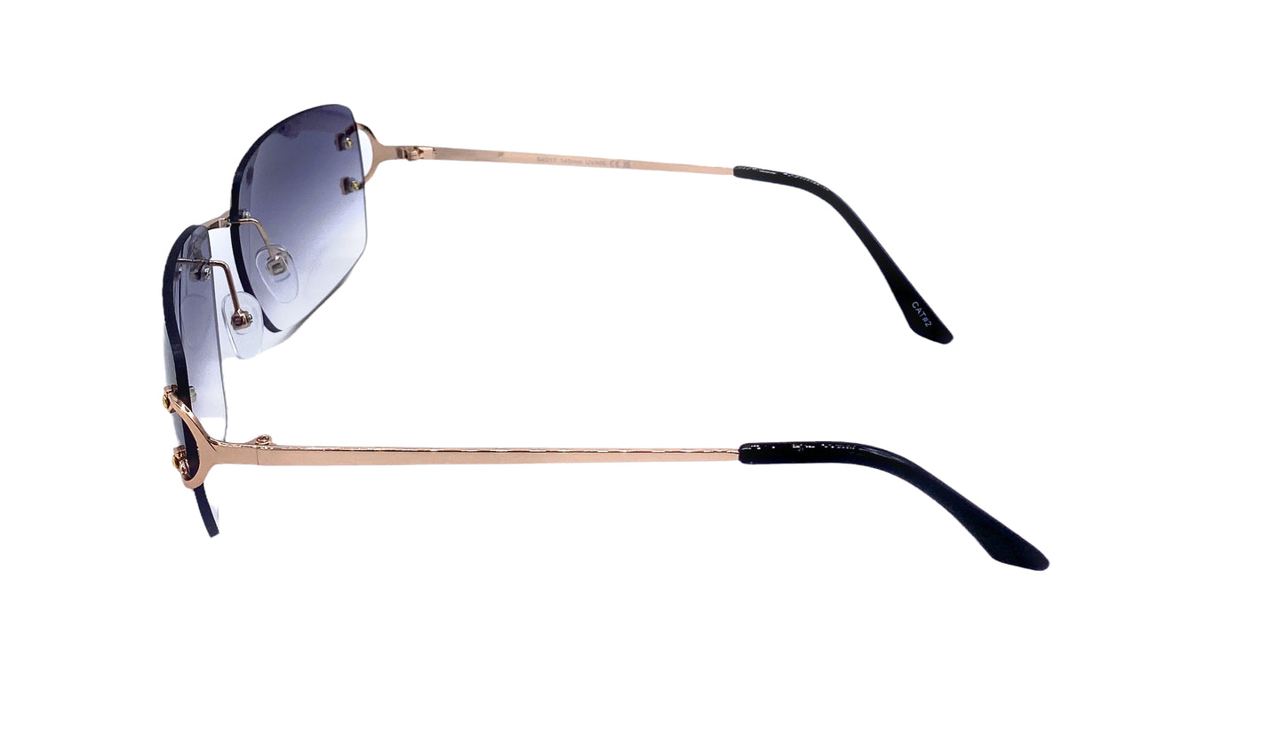 Empire Cove Rimless Sunglasses Gradient Square Retro Frameless UV Protection-Blue-
