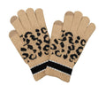 Empire Cove Winter Knit Leopard Striped Touch Screen Gloves-Camel-