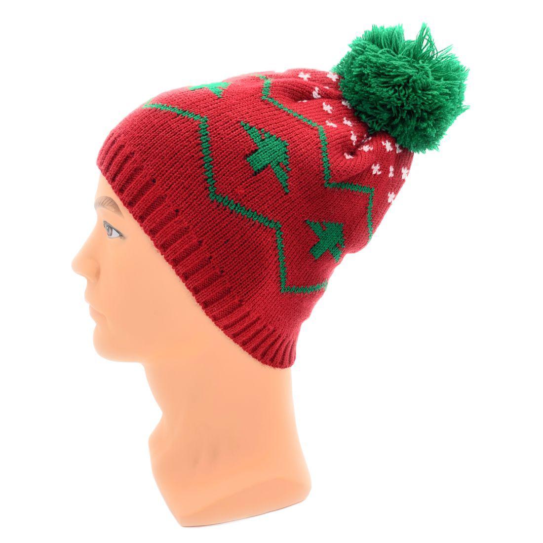 Empire Cove Winter Holiday Christmas Beanie with Yarn Pom Pom Holiday Gifts-Ho Ho Ho-