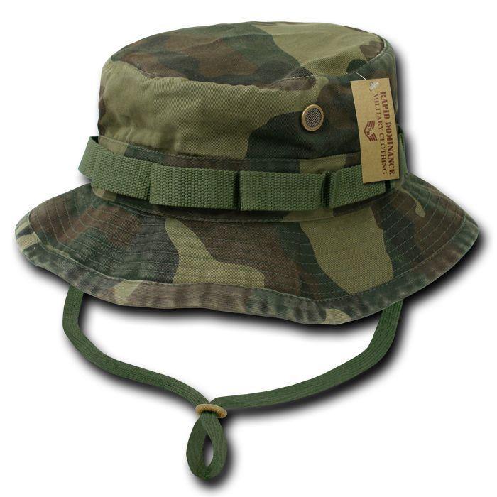 Military Style Boonie Bucket Fishing Hunting Rain Camouflage Hats Caps-Black-Small (6 7/8 - 7)-