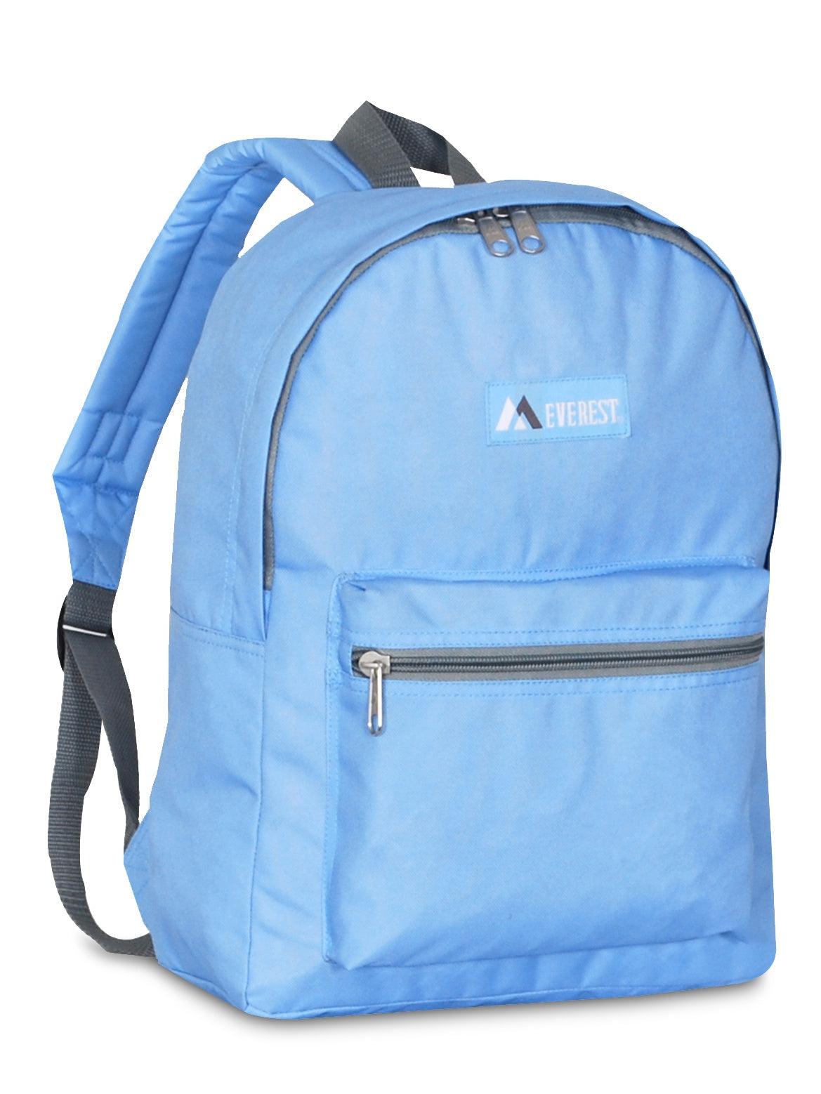 Everest Backpack Book Bag - Back to School Basic Style - Mid-Size-Aqua-