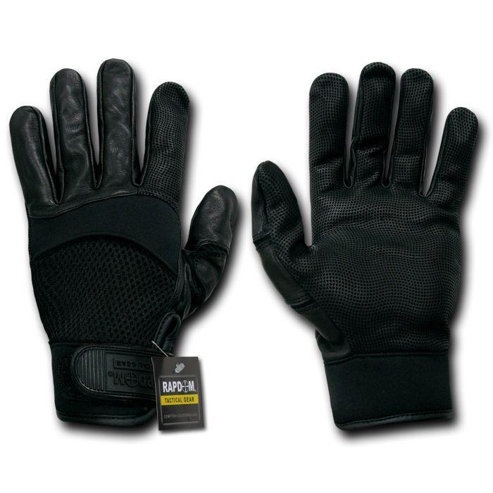 Air Mesh Breathable Digital Leather Tactical Patrol Gloves-Small-