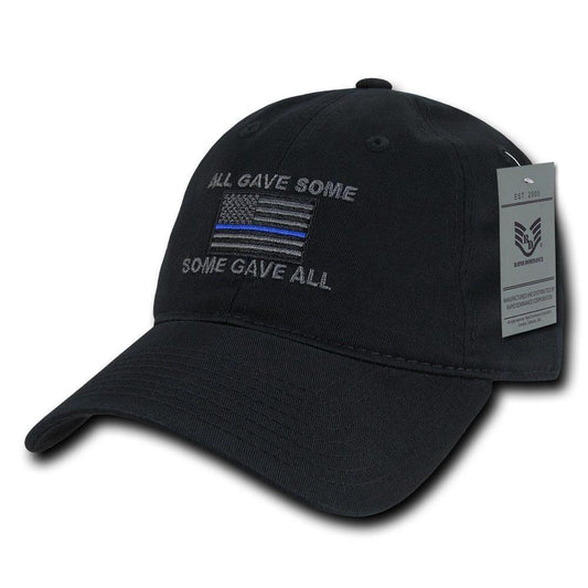 All Gave Some Thin Blue Line American Flag Baseball Dad Caps Hats Washed Cotton-