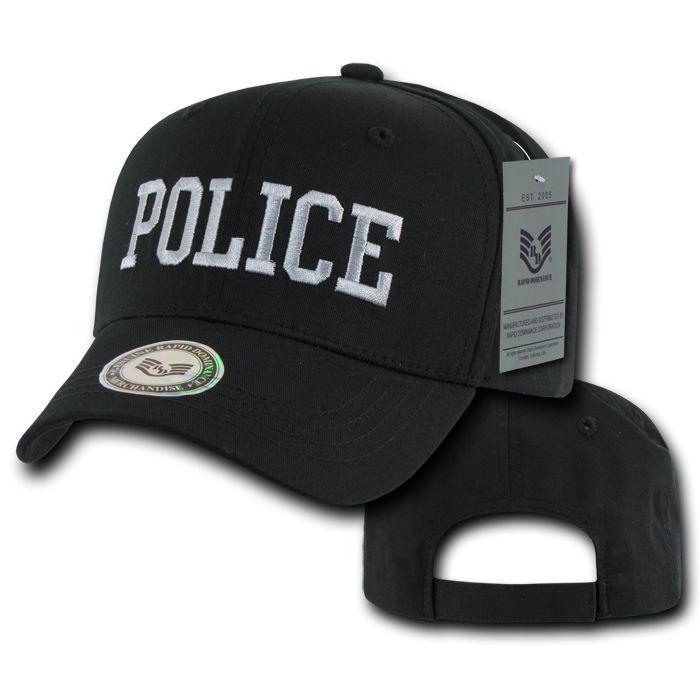 Army Air Force Navy Marines Police Security Cotton Baseball Hats Caps-POLICE - BLACK-
