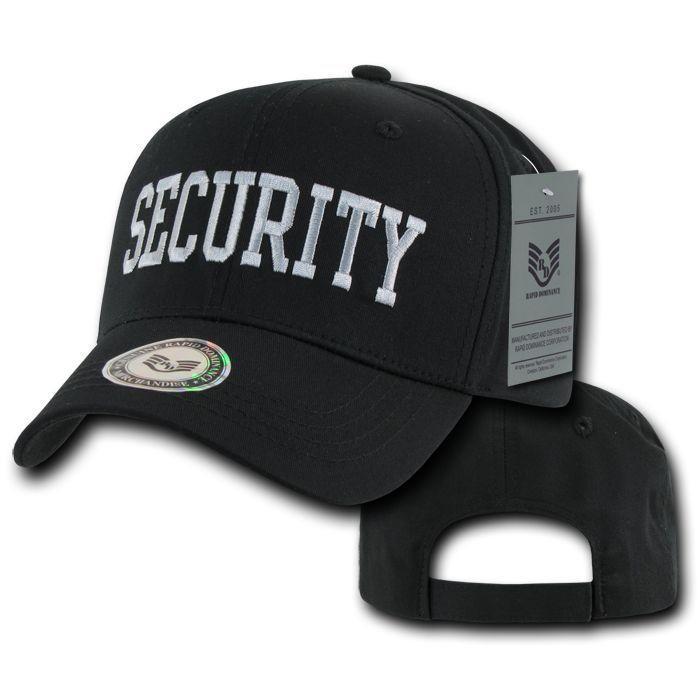Army Air Force Navy Marines Police Security Cotton Baseball Hats Caps-SECURITY - BLACK-