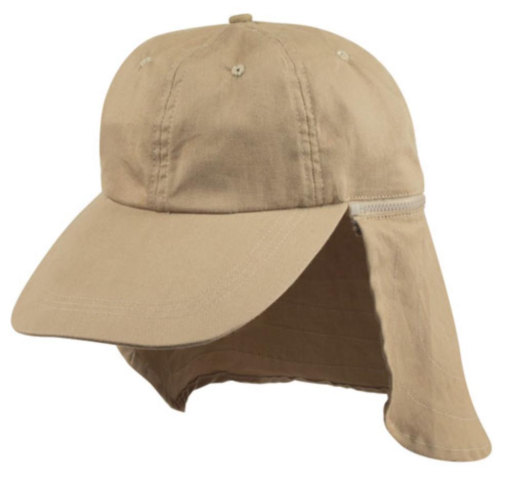 Ear Flap Cotton Long Visor Sun Hats Caps Washed Hunting Hiking Beach