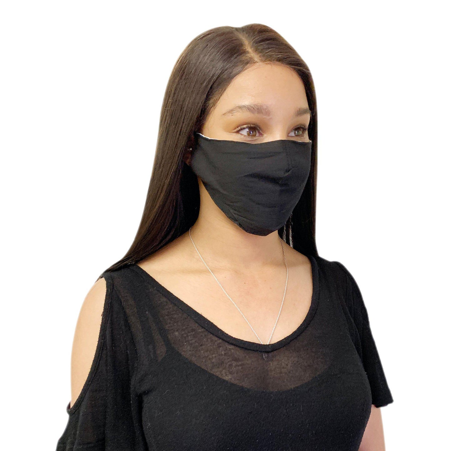 Cotton Face Mask 4 Pack Cloth Masks Multi Color for Mouth Nose Washable Reusable Double Layer Adjustable Unisex-Black/Grey/Blue/Ivory-