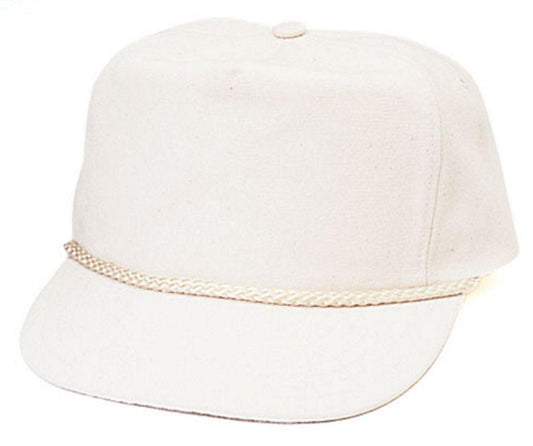 Blank Two Tone 5 Panel Baseball Cotton Twill Braid Snapback Hats Caps-BEIGE-