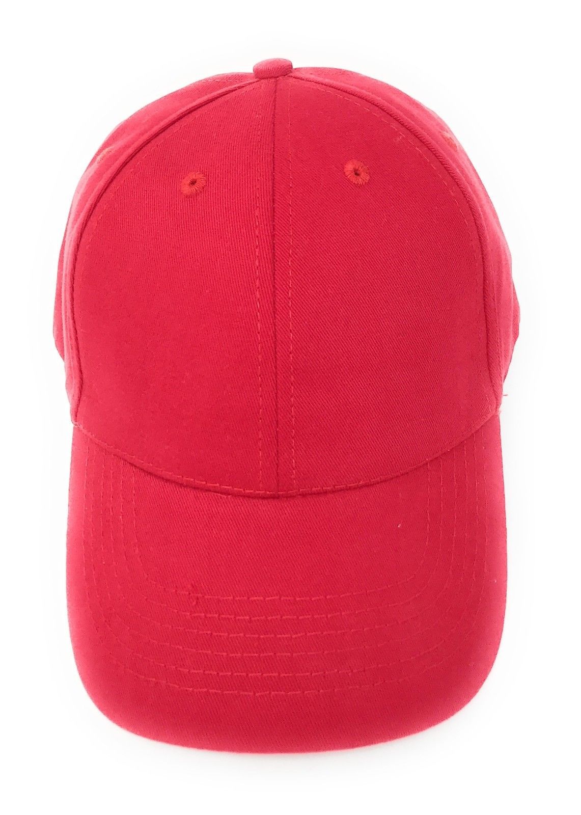 Brushed Cotton Peach Feel 6 Panel Low Crown Baseball Hats Caps Hook Loop Closure-RED-