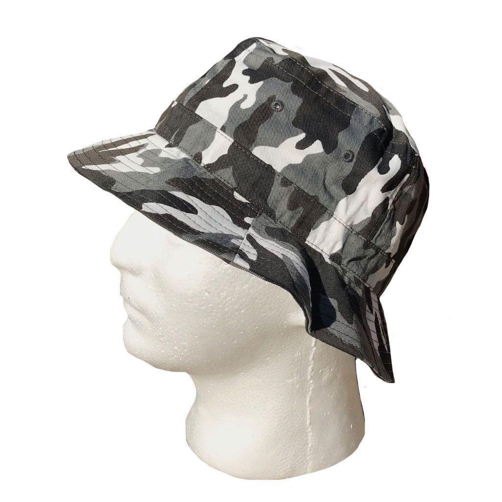 Camouflage Camo Bucket Hats Caps Hunting Gaming Fishing Military Unisex-L (7 1/8)-GRAY PIXEL-
