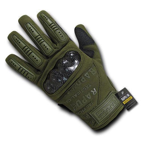 Carbon Fiber Knuckle Tactical Combat Touchscreen Gloves-Black-Small-