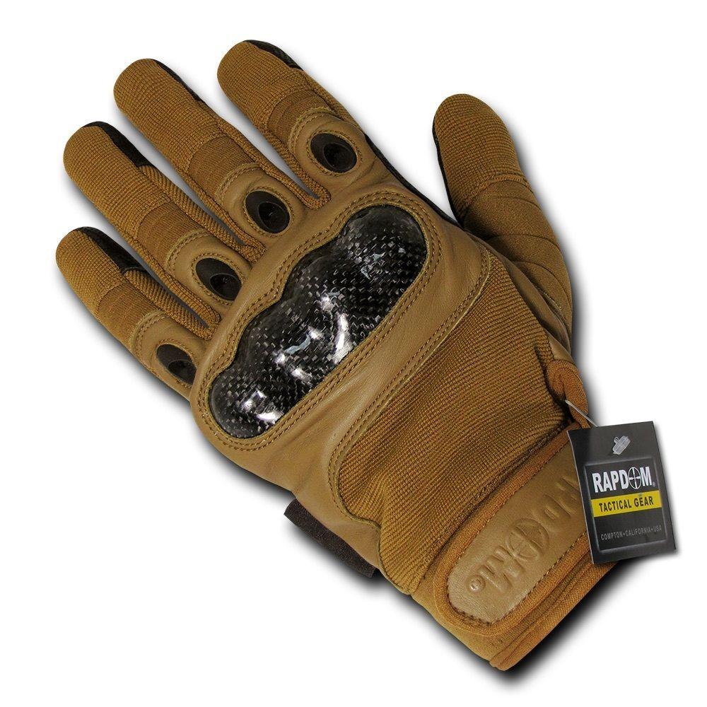 Carbon Fiber Knuckle Tactical Patrol Military Gloves-Black-X-Small-