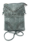 Casaba Crossbody Shoulder Bag Satchel Purse Wristlet Gift For Women Wife Mom-Flowers-Blue-