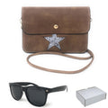 Casaba Designer Crossbody Bag Satchel & Sunglasses Gift Set For Women Mom Wife-Star-Beige-