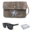 Casaba Designer Crossbody Bag Satchel & Sunglasses Gift Set For Women Mom Wife-Star-Taupe-