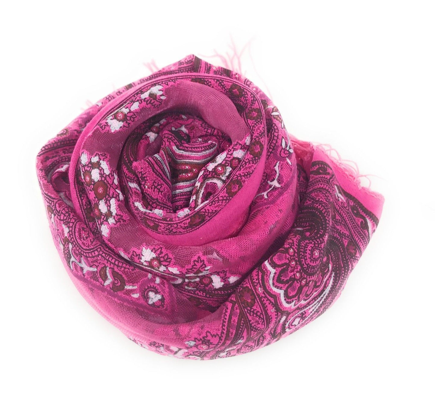 Casaba Women's Elegant Paisley Sheer Scarf Scarves Intricate Brocade Tapestry-Green-