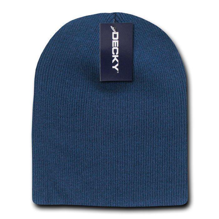 Classic Decky Short Knitted Acrylic Warm Beanies Skull Ski Caps Hats Unisex-Black-
