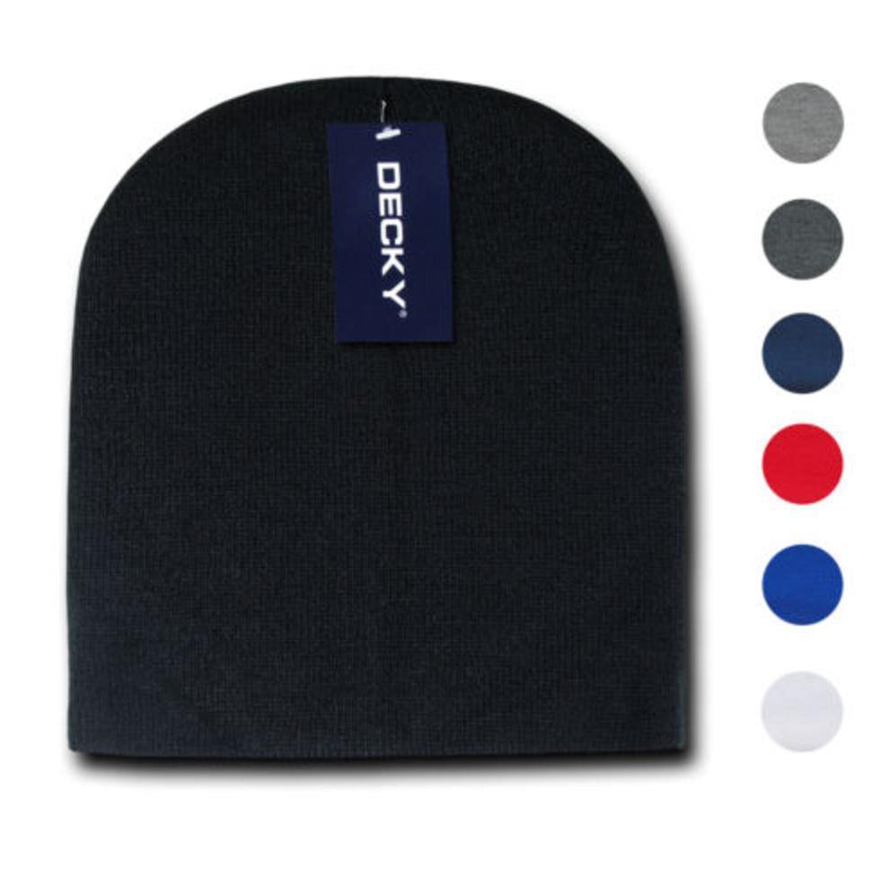 Classic Decky Short Knitted Acrylic Warm Beanies Skull Ski Caps Hats Unisex-Khaki-