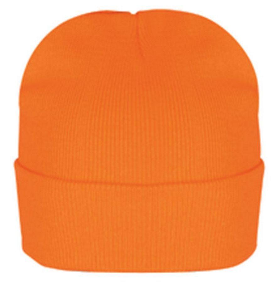 Cuffed Long Folded 12inch Beanie Beanies Warm Knitted Winter Hats Skiing Unisex-Orange-