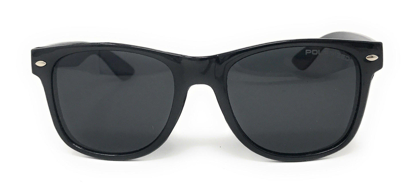 Classic Way Black Polarized Sunglasses with Pouch Great for Summer Unisex-Black (lens) Black (frame)-