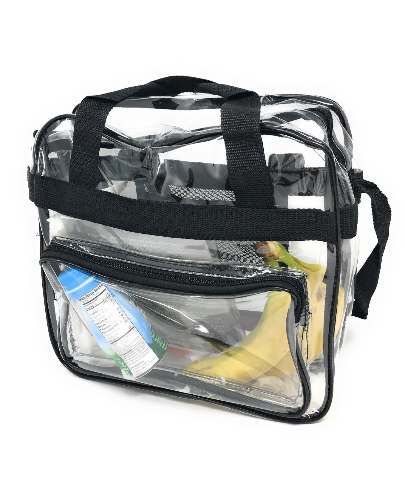 Clear Messenger Tote Bag Transparent Book School Concerts Stadium Tsa Security-