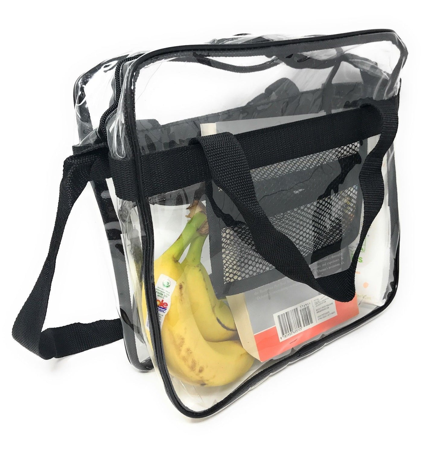 Clear Messenger Tote Bag Transparent Book School Concerts Stadium Tsa Security-