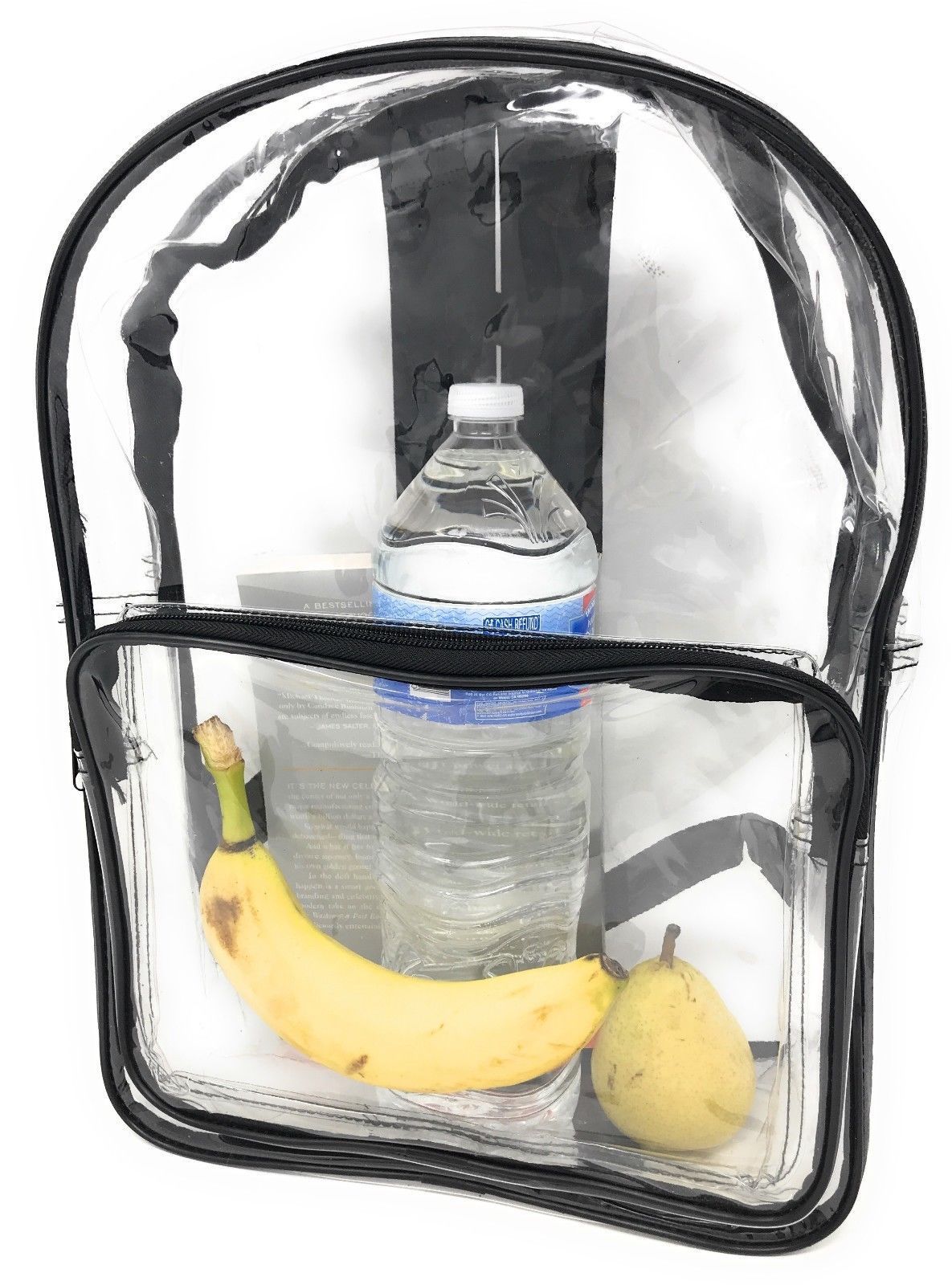 Clear Transparent Backpack Book Bag School Concerts Sports Stadium TSA Security-