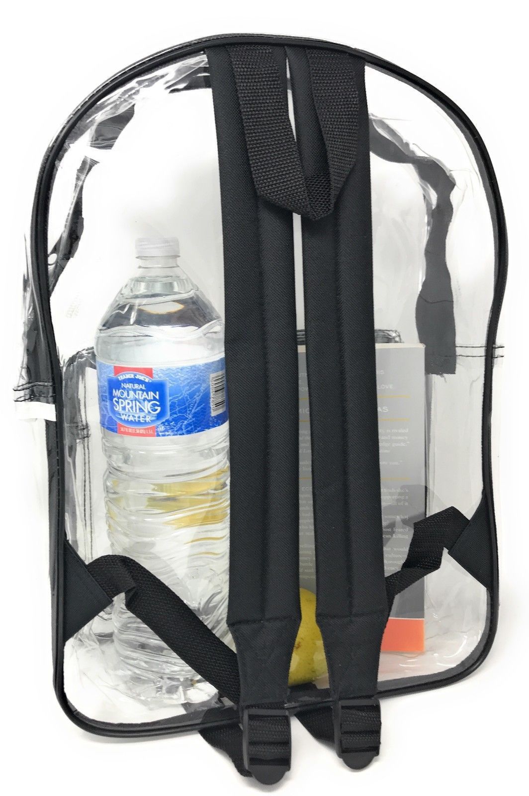 Clear Transparent Backpack Book Bag School Concerts Sports Stadium TSA Security-