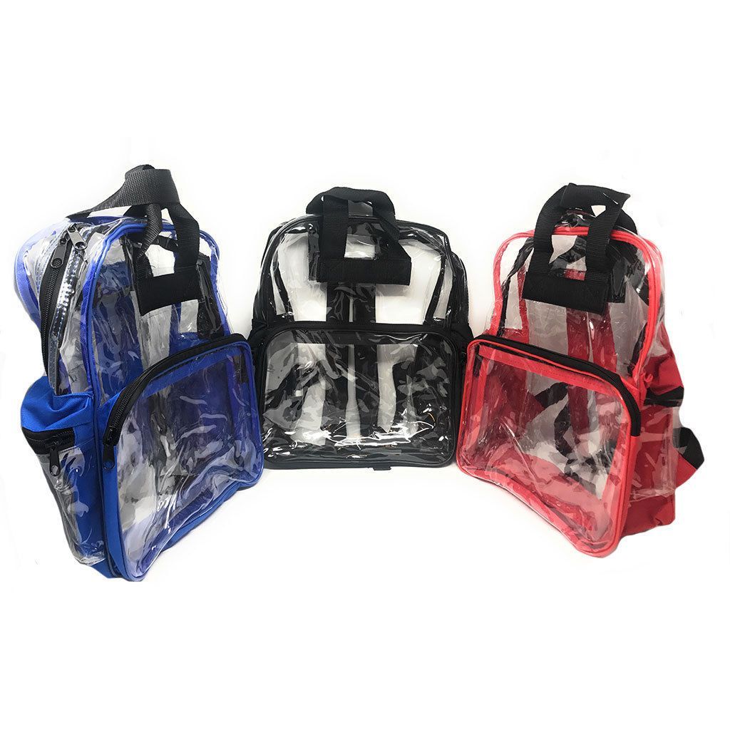 Clear Transparent Backpack Book Bag School Stadium Security Tsa Travel Rally 12X15inch-Royal Blue-