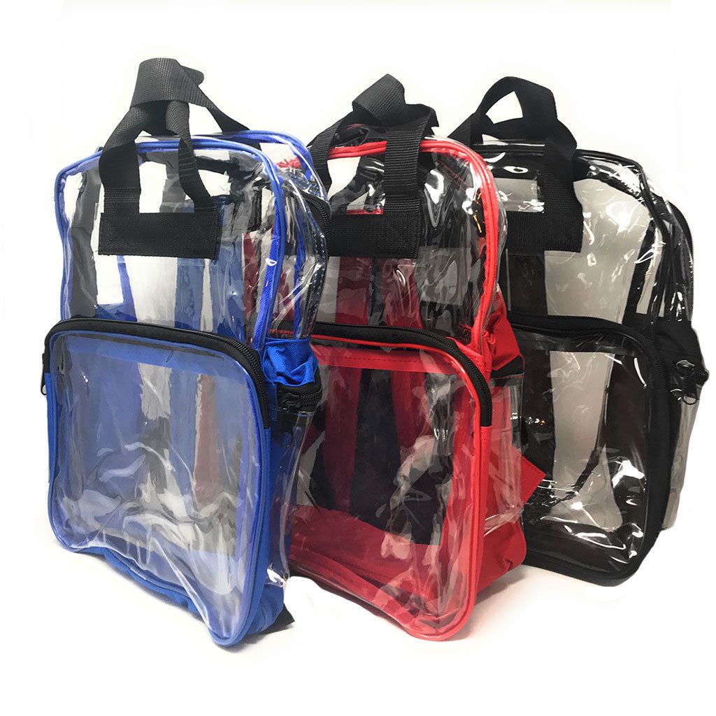 Clear Transparent Backpack Book Bag School Stadium Security Tsa Travel Rally 12X15inch-Royal Blue-